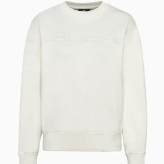 PORSCHE Women's Sweater Essential Svetr dámský s výšivkou a nápletem krémově bílá