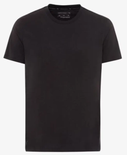 PORSCHE DESIGN Leisure T-shirt Tričko sportovní s kulatým výstřihem a s černým lemem a logem na rukávu černá