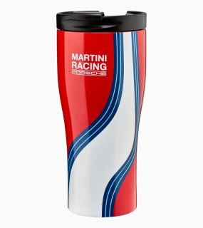 PORSCHE Thermal travel cup MARTINI RACING® Termoska v barvách sportovních vozů červenobílá 460 ml