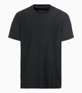 PORSCHE DESIGN Hexagon T-shirt Tričko sportovní s kulatým výstřihem a logem na rukávu s šestiúhelníkovým vzorem černá
