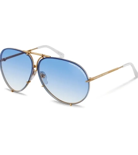 PORSCHE DESIGN Sunglasses P´8478 Sluneční brýle s výměnnými skly zlatobílé se skly v modrém gradientu