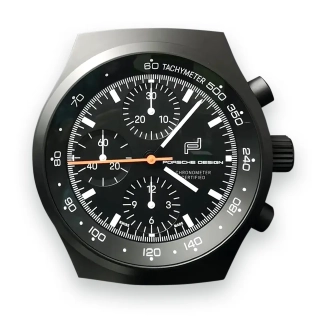 PORSCHE Wall Clock Black Black White Nástěnné hodiny velké 40cm černobílá kombinace