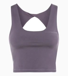 PORSCHE Women's Crop Tank Top Yoga Capsule Collection Tílko dámské krátké volnočasové fitness yoga levandulová provensálská