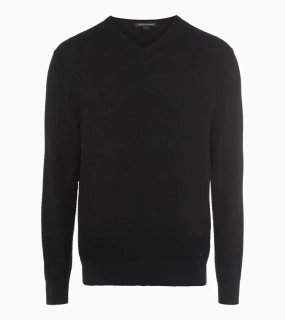 PORSCHE DESIGN Jacquard Sweater Svetr společenský žakárový se vzorem černá