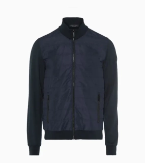 PORSCHE DESIGN Hybrid Cardigan Svetr kardigan na zip ze dvou materiálů tmavě modrá