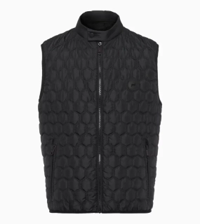 PORSCHE DESIGN Lightweight Vest Vesta prošívaná odlehčená na zip s šestiúhelníkovým vzorem černá