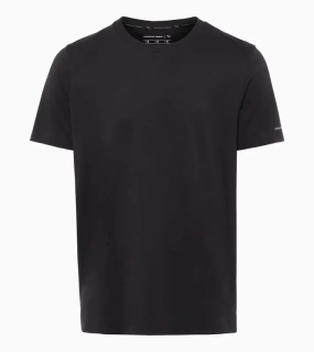 PORSCHE DESIGN T-shirt Essential Tričko volnočasové sportovní s kulatým výstřihem a logem černá