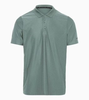 PORSCHE DESIGN Hexagon Polo Shirt Polokošile tričko s límečkem a knoflíčky se šestihranným vzorem mátová zelená