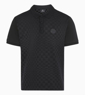 PORSCHE Jacquard polo T-shirt 911 Spirit 70 žakárové polo tričko černé