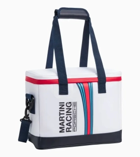 PORSCHE Cool bag MARTINI RACING® Taška chladící přes rameno v ikonické bílé s červenomodrými doplňky