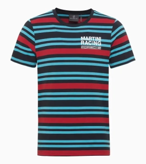 PORSCHE T-Shirt Unisex MARTINI RACING® Tričko s kulatým výstřihem s proužkovaným vzorem soutěžních vozů