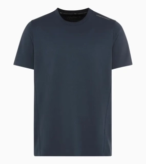 PORSCHE DESIGN Hexagon graphene T-shirt Tričko volnočasové sportovní s kulatým výstřihem logem a šestihranným vzorem tmavě modrá