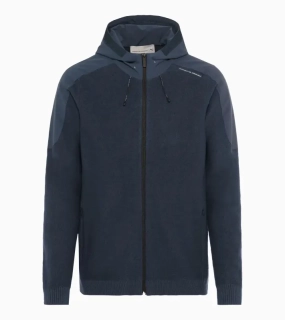 PORSCHE DESIGN Wool Mix Jacket Bunda sportovní s kapucí z merina tmavě modrá