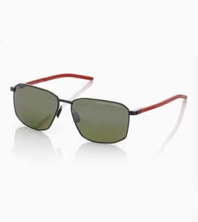 PORSCHE DESIGN Sunglasses P´8989 Sluneční brýle červenočerné se zelenostříbrnými zrcadlovými polarizovanými skly