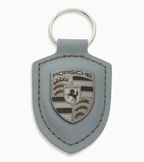 Porsche Crest Keyring Přívěsek na klíče s kroužkem a erbem v metalickém odstínu šedé turbonite