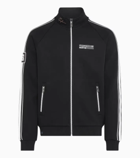 PORSCHE Training Jacket Unisex MARTINI RACING® Bunda volnočasová sportovní s náplety černá s bílými pruhy