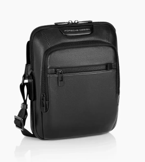 PORSCHE DESIGN Roadster Leather Shoulder Bag S Taška přes rameno kožená s přihrádkou na tablet černá