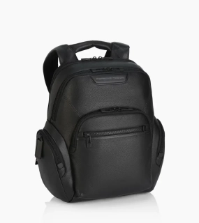 PORSCHE DESIGN Roadster Leather Backpack S Batoh kožený do města s přihrádkou na notebook 14" s organizérem a kapsami na zip černý