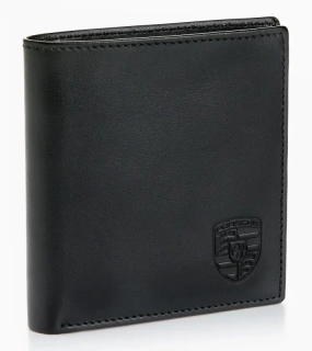 PORSCHE Credit card case with money clip Essential Pouzdro na kreditní karty a sponou na bankovky černé kožené