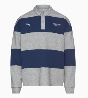 Porsche Race Americana jumper Porsche Legacy x PUMA Svetr s límečkem a knoflínky tmavě modrá s pruhy