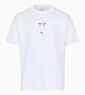 Porsche Race Americana T-Shirt Porsche Legacy x PUMA Tričko volnočasové s výstřihem ke krku bavlněné bílé