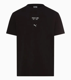 Porsche Race Americana T-Shirt Porsche Legacy x PUMA Tričko volnočasové s výstřihem ke krku bavlněné černé