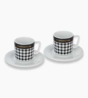 PORSCHE Collector's espresso cup no.7 Pepita Šálek na kávu 2 kusy 90ml černobílá pepita