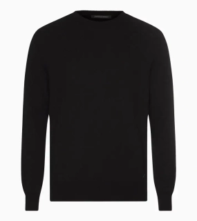 PORSCHE DESIGN Crew-neck Pullover Svetr žakárový pulovr s výstřihem ke krku černá