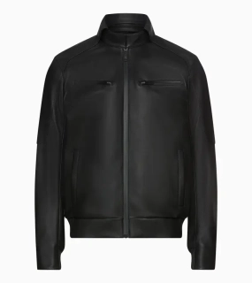 PORSCHE DESIGN Leather Driver’s Jacket Bunda kožená na zip voděodolná s odnímatelným límcem a detaily s logem