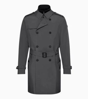 PORSCHE DESIGN Trench Coat Trenčkot kabát pro chladnější počasí s odnímatelnou vsadkou šedá
