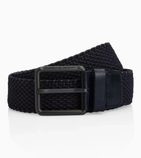 PORSCHE DESIGN Casual Pin Buckle Chino Belt Pásek tkaný dvoubarevný se sponou tmavě modrý šířka 4 cm