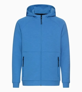 PORSCHE DESIGN Hooded Sweat Jacket Mikina na zip s kapucí decentními logy světle modrá