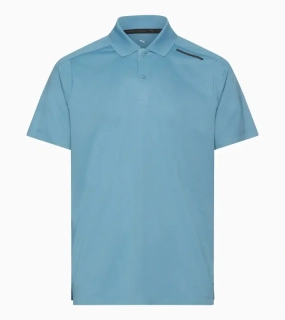 PORSCHE DESIGN Sport-Tex Jacquard Polo Shirt Polokošile tričko žakárové s límečkem a knoflíčky světle modrá