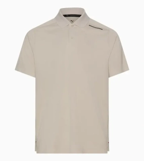 PORSCHE DESIGN Sport-Tex Jacquard Polo Shirt Polokošile tričko žakárové s límečkem a knoflíčky béžová