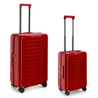 1+1 PORSCHE DESIGN Roadster Hardcase Trolley Set M+S Sada kufrů cestovních zavazadel lehké skořepinové TSA červené lesklé