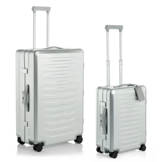 1+1 PORSCHE DESIGN Roadster Aluminum Trolley Set L+S Sada cestovních zavazadel kufrů stříbrná TSA