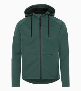 PORSCHE Hoodie Unisex Mikina cyklistická sportovní na zip tmavě zelená