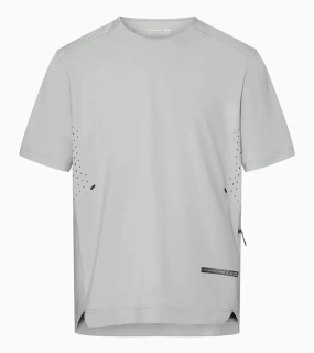 PORSCHE Bike shirt Unisex Tričko cyklistické sportovní funkční s potiskem a logem světle šedá