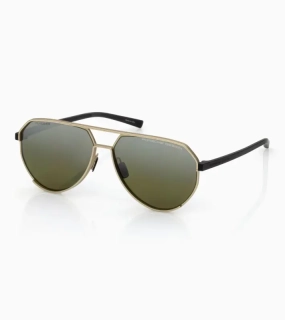 PORSCHE DESIGN P'8996 Targa #3 Sunglasses Sluneční brýle černozlaté s polarizovanými zelenými skly se zrcadlovým efektem