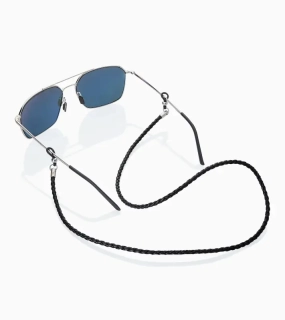 PORSCHE DESIGN Eyewear Strap Řetízek šňůrka na brýle pletená kožená černá