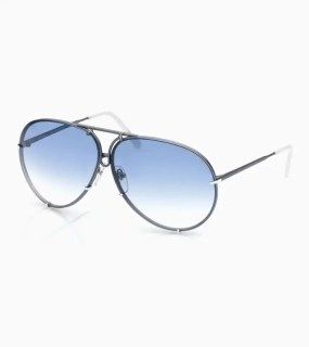PORSCHE DESIGN P´8478 Sunglasses Iconic Aviator #1 Ladies Capsule Sluneční brýle Pilotky dámské modrobílé s výměnnými skly v modrém nebo šedém gradientu