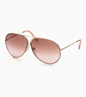 PORSCHE DESIGN P´8478 Sunglasses Iconic Aviator #1 Ladies Capsule Sluneční brýle Pilotky dámské zlatorůžové s výměnnými skly v teracotovém gradientu nebo hnědé