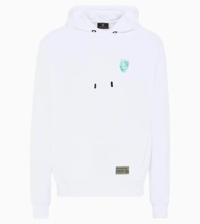 PORSCHE Hoodie There Is No Substitute Mikina klokanka s kapucí volnočasová s náplety bílá