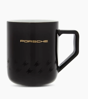 PORSCHE Cup Pepita Šálek hrnek 320ml na teplé nápoje černý s logem a pepita vzorem
