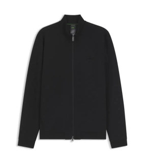 PORSCHE DESIGN Zip-up Sweatshirt with Pascha-check Jacquard Porsche x BOSS Svetr mikina na zip se žakárovým vzorem šachovnice a reliéfním logem v černé