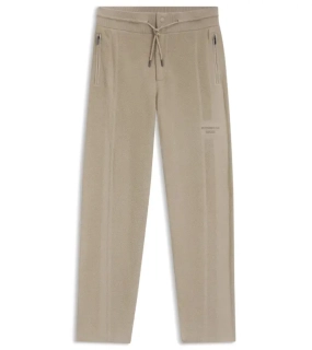 PORSCHE DESIGN Tracksuit Bottoms with contrast details Porsche x BOSS Kalhoty volnočasové sportovní s reliéfním logem a výraznými detaily v béžové