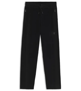 PORSCHE DESIGN Tracksuit Bottoms with contrast details Porsche x BOSS Kalhoty volnočasové sportovní s reliéfním logem a výraznými detaily v černé