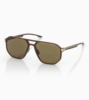 PORSCHE DESIGN P´86012 Sunglasses Neo Blade #2 Sluneční brýle typických tvarů a barev. Hnědozlatá varianta s kouřovými hnědými skly.