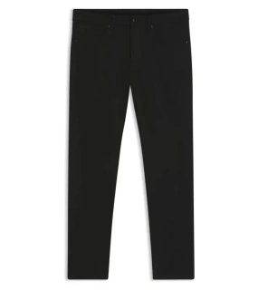 PORSCHE DESIGN Tapered-fit Trousers in stretch denim Porsche x BOSS  Kalhoty džíny volnočasové sportovní zúžené strečové černé