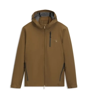 PORSCHE DESIGN Three-in-one jacket Porsche x BOSS  Bunda lehká bomberka ve třech variantách s reliéfním logem hnědá camelka